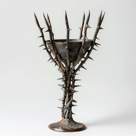 A concept piece featuring a chalice of thorns. Hard to hold and even harder to drink from; this chalice is the cruel work of a demon. Chalice Aesthetic, Clay Chalice, Witchy Photography, Gothic Photography, Plaster Sculpture, Fantasy Concept, Drawing Inspo, Fantasy Concept Art, A Concept