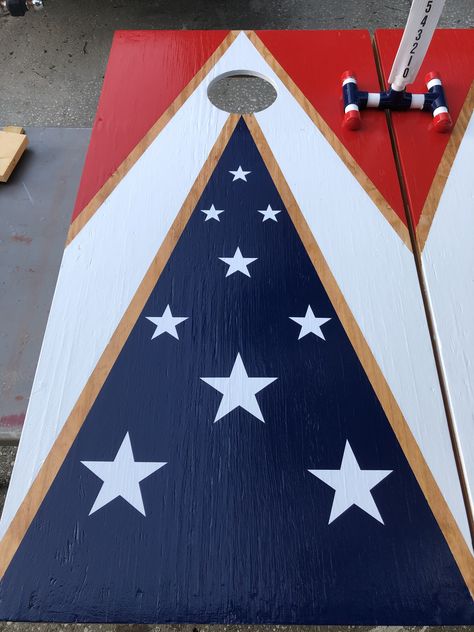 My neighbor’s boards getting a refresh from Plain to Patriotic! Corn Hole Boards Designs Ideas, Corn Hole Boards Designs, Diy Cornhole Game, Washer Boards, Diy Cornhole, Diy Cornhole Boards, Cornhole Boards Designs, Corn Hole Boards, Corn Hole Diy