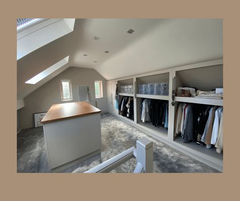 How To Furnish A Loft Conversion Walk In Closet Roof Slope, Pitched Roof Dressing Room, Loft Dressing Room, Loft Conversion Dressing Room, Loft Wardrobe, Loft Conversion Plans, Clothes Room, Bungalow Conversion, Loft Conversion Bedroom