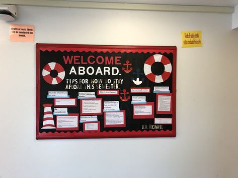 Welcome Aboard Bulletin Board, Ra Introduction Bulletin Board, Ra Welcome Back Bulletin Boards College, Welcome Bulletin Boards Ra, Ra Travel Theme Bulletin Boards, Campus Resources Bulletin Board, Welcome Ra Boards, Ra Welcome Board, Ra Bulletin Board Ideas Welcome College