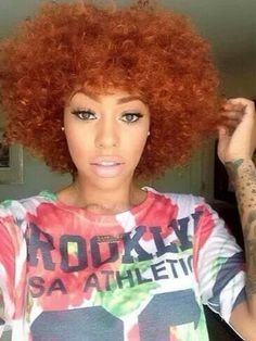 Burnt Orange Fro Red Curly Hair, Bold Hair Color, Beautiful Natural Hair, Beautiful Hair Color, Natural Hair Beauty, Dope Hairstyles, Natural Hair Inspiration, Natural Hair Tips, Hair Crush