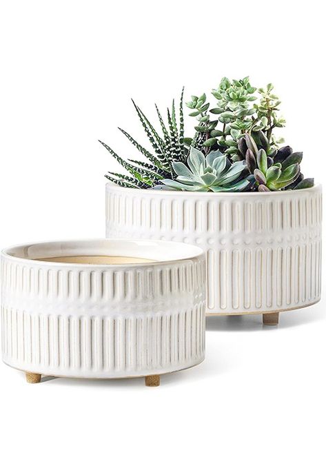 Amazon.com: LE TAUCI Succulent Pots, 6.5+8 Inch Ceramic Indoor Plant Pot with Drainage Hole, Modern Round Decorative Flower Pot, Set of 2, Reactive Glaze Black : Patio, Lawn & Garden White Ceramic Planter, Decorated Flower Pots, Ceramic Plant Pots, Reactive Glaze, Indoor Plant Pots, Modern Round, Indoor Plant, Modern Ceramics, Succulent Pots