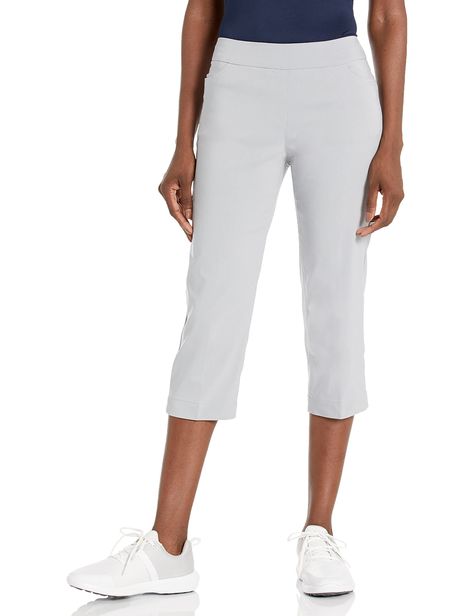 PRICES MAY VARY. Drawstring closure Pull On Wide Contoured Waistband Capri Pant We recommend you order a size down Wrinkle resistant Front and Back Pockets 21 inch Inseam 16 inch Leg Opening Rayon/Nylon/Spandex Comfortable Pants, Body Curves, Yoga Capris, Clothes Ideas, Pull On Pants, Yoga Women, Workout Wear, Yoga Pants, Stretch Fabric