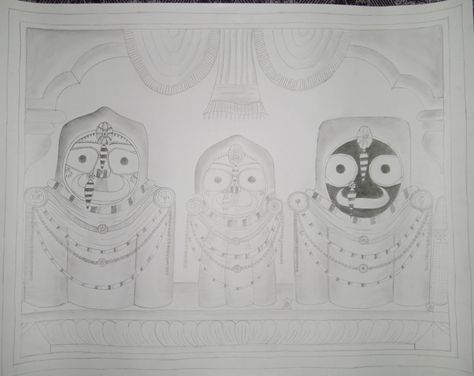 Jagannath Sketch Pencil, Jagannath Drawing Pencil Sketch, Easy Hand Drawings, Pencil Drawings Easy, Cute Krishna, Mandala Design Pattern, Really Deep Quotes, Book Art Drawings, Pencil Sketch