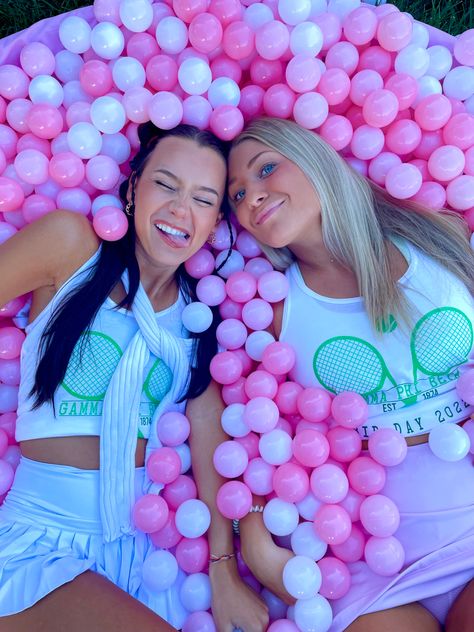 Perfect Match Sorority Theme, Tennis Bid Day Theme, Tennis Bid Day, Sorority Work Week, Sorority Themes, Recruitment Ideas, Tri Delt, Big Lil, Bid Day Themes