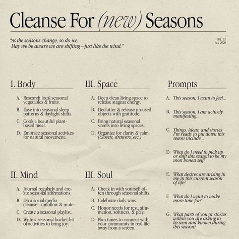 Sophia x Amato on Instagram: “Cleanse for (NEW) Seasons Every day we are constantly changing. We are learning more about ourselves, what we want, and who we want to be…” In My Feelings, Positive Self Affirmations, Self Care Activities, Self Improvement Tips, Some Words, Emotional Health, Journal Prompts, Note To Self, Pretty Words