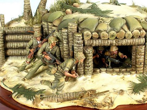 Paul Keefe : ''Tarawa'' Trench Warfare, Plaster Casting, Plastic Army Men, Battlefield 5, Military Action Figures, Military Artwork, Model Tanks, Military Figures, Wargaming Terrain