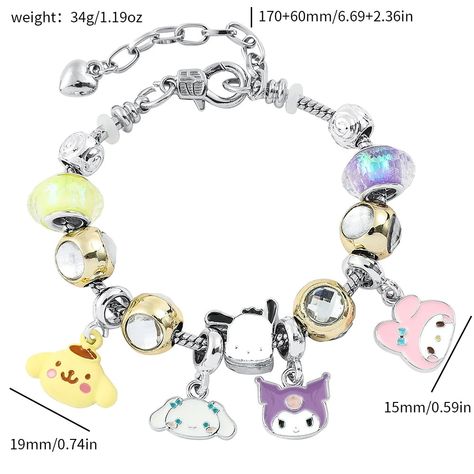 Create your own adorable bracelet featuring your favorite Sanrio characters: My Melody, Kuromi, Cinnamoroll, Pochacco, and Pompompurin. These cute character beads add a touch of charm and fun to any accessory. Perfect for fans of all ages, this DIY b... DIY Bracelet with Sanrio Character Beads >>> Link in Bio <<< ✨500+ happy customers✨ 💠Free Worldwide Shipping💠 . . . #Cinnamoroll #Cinnamorollkawaii #Cinnamorollworld #Cinnamorollfan #Cinnamorollplush #Cinnamorollsanrio #Cinnamorollcollecti... Pochacco And Pompompurin, Sanrio Characters My Melody, Sanrio Bag, Diy Bangle Bracelets, My Melody Kuromi, Kuromi Cinnamoroll, Cute Character, Bracelet Kits, Hello Kitty Collection