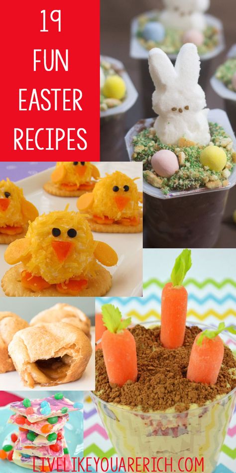 Fun Easter Recipes | Chocolate Eggs Recipe | Bunny Bites | Resurrection Roll Recipe | Easter Krispy Treats | Cookies Recipe | Easter Recipe Idea Fun Easter Recipes, Cross Cupcakes, Easter Recipes Dinner, Easter Themed Recipes, Bunny Rolls, Resurrection Rolls, Easter Fun Food, Easter Appetizers, Easter Sweets