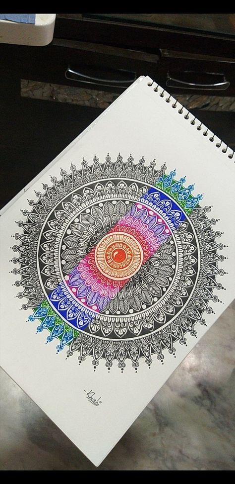 Colored Mandala Art, Mandela Art Ideas, Meaningful Mandala Art, Mandala Art Design Colour, Unique Mandala Drawing Colour, Mandela Art Colorful, Mandela Art Design, Mandala Art Colorful Patterns, Hard Mandala Art