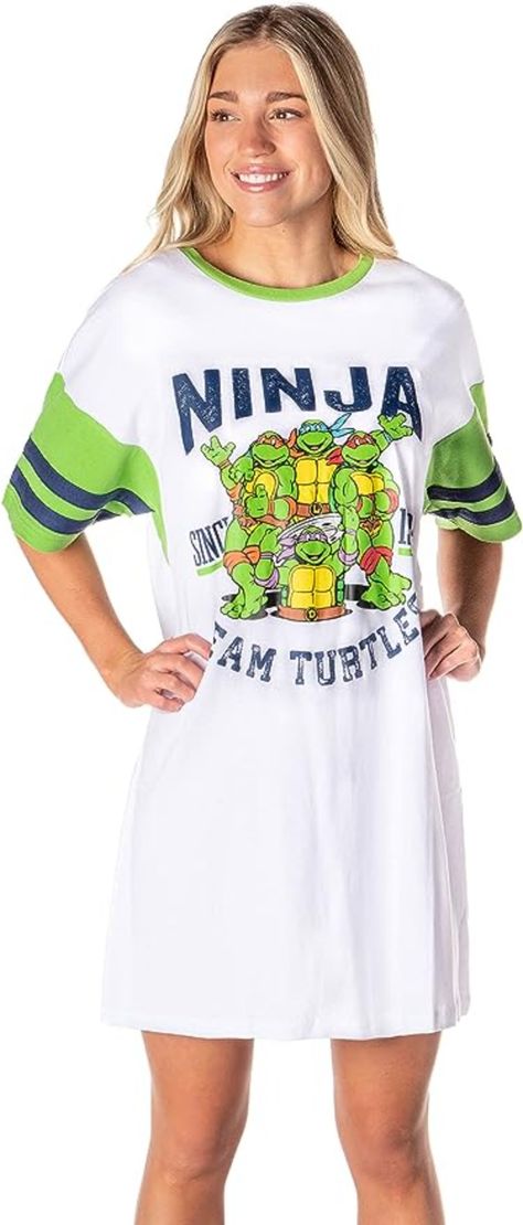 INTIMO Nickelodeon Teenage Mutant Ninja Turtles Womens' Team Since 1984 Nightgown Pajama Shirt Diner Logo, Supporting Characters, One Piece Clothing, Pajama Dress, One Piece Pajamas, Nightgowns For Women, Classic Cartoons, Pajama Shirt, Mutant Ninja