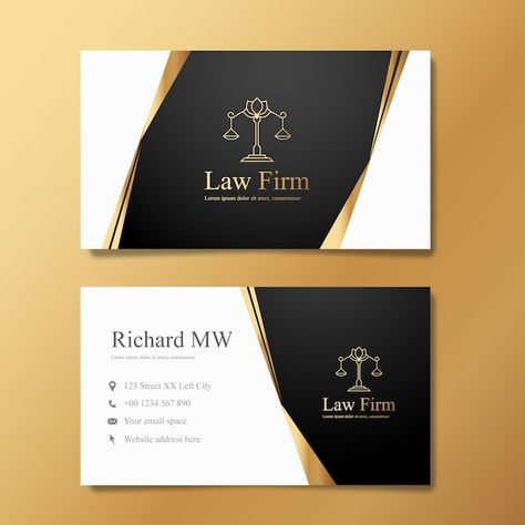 Vector elegant gold lawyer business card | Premium Vector #Freepik #vector #business-name-card #business-card #company-business-card #abstract-card Lawyer Business Card, Card Design Ideas, Name Card Design, Card Business, Law Firm, Name Cards, Business Card Design, Lawyer, Premium Vector