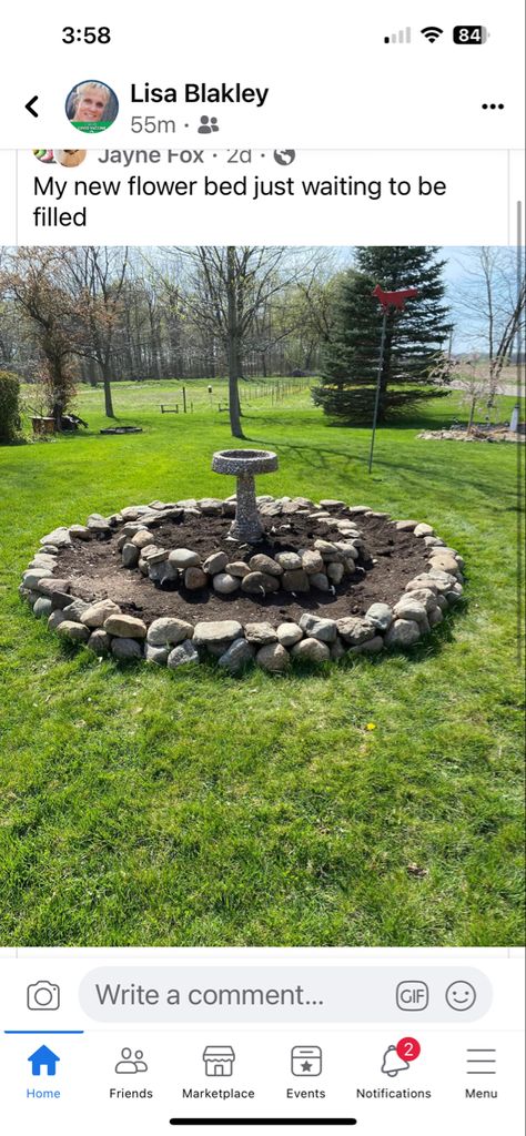 Flower Bed Around Bird Bath, Flower Beds, Bird Bath, Front Yard, Flower Garden, Flowers