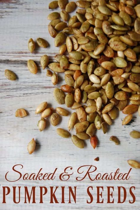 Learn how to make these Soaked and Roasted Pumpkin Seeds! You'll learn the method to help make the pumpkin seed nutrients more available to your body and you can make them in so many variations! #pumpkinseeds #pumpkin #snacks #healthy #soaked #roasted Maple Roasted Pumpkin Seeds, Best Pumpkin Seed Recipe, Savory Pumpkin Seeds, Pumpkin Seed Recipes Roasted, Spicy Roasted Pumpkin Seeds, Perfect Pumpkin Seeds, Pumpkin Roasted, Pumpkin Seeds Baked, Roasted Seeds