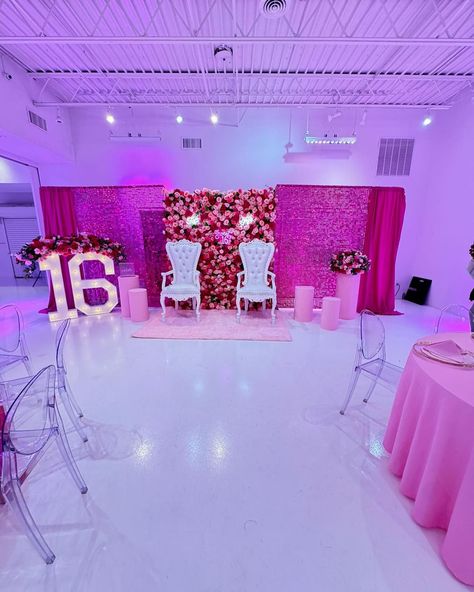 16 Shades of Pink 📍Lights on Kent for Events * * * * * * * * * #sweet16 #quinceañera #dress #birthday #sweet #cake #happybirthday #barbie #shadesofpink #babyshower #birthdaygirl #sweets #weddings #birthdaycake #bridetobe #events #anniversary #fiesta #partytime #birthdayparty #brooklyn #LightsonKentforEvents Sweet 16 Party Planning, Pink Lights, Sweet Cake, Rose Wall, Dress Birthday, Sweet 16 Parties, Luxury Event, Shades Of Pink, Social Events