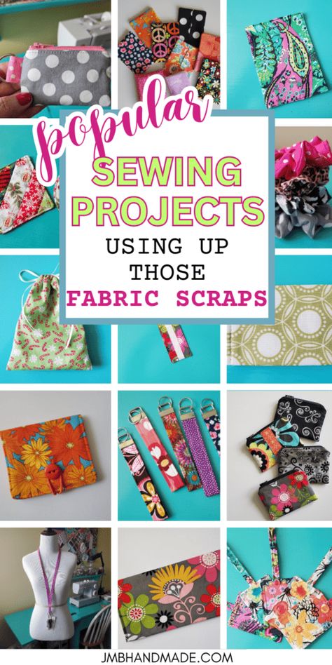 14 Easy Sewing Projects Using Fabric Scraps - JMB Handmade Sewing With Fabric Scraps, 5 Inch Fabric Square Projects, Easy Sewing Scrap Projects, Crafts Using Material Fabric Scraps, 1 Yard Of Fabric Projects, Simple Sewing Projects For Christmas Gifts, Scrap Sewing Patterns, What To Make With Fabric Squares, Stash Buster Sewing Projects