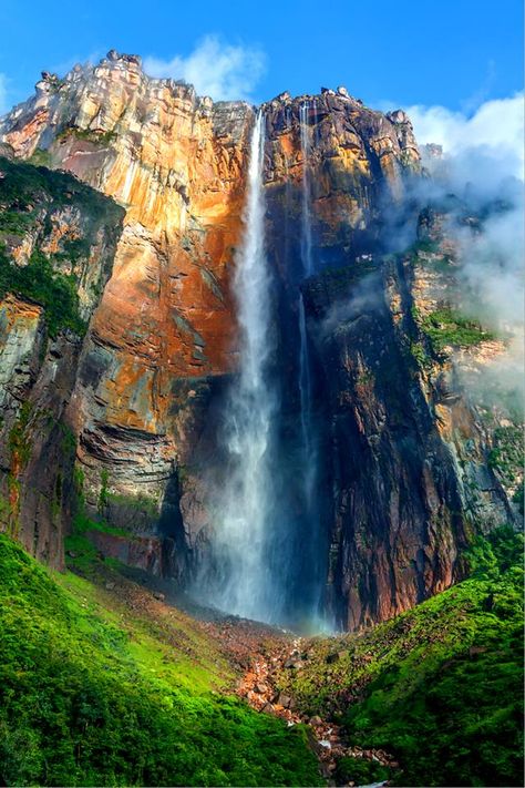 Angel Falls ( Salto Angel ) is worlds highest waterfalls (978 m), Venezuela. Angel Falls Venezuela, Angel Falls, Largest Waterfall, Have Inspiration, Water Falls, American Travel, South America Travel, Beautiful Waterfalls, Fallen Angel