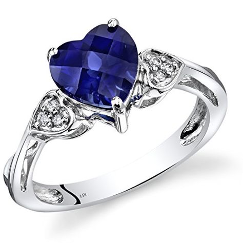 14K White Gold Created Sapphire Heart Shape Diamond Ring Classic Style 25 Carats Total -- Learn more by visiting the image link.Note:It is affiliate link to Amazon. Heart Shape Diamond Ring, Purple Wedding Rings, Heart Shaped Diamond Ring, Classic Diamond Ring, Jewelry Questions, Purple People, Heart Wedding Rings, People Eater, Heart Rings