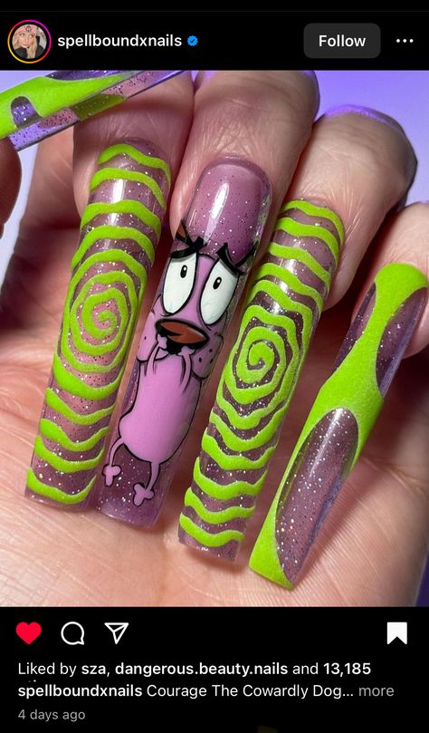 Courage the cowardly dog nail design