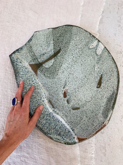 Large Statement Serving Platter Functional Ceramics, Brown Clay, Natural Landscapes, Glaze Ceramics, New Ceramics, Ceramics Projects, Ceramic Plate, Textile Artists, Serving Platter