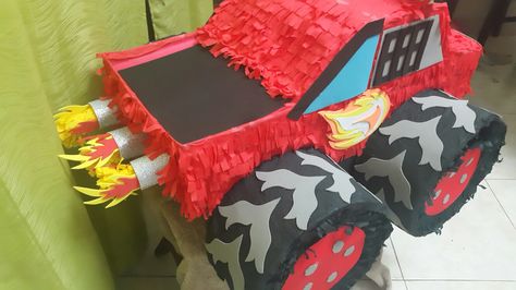 Piñata de Blaze & the monster Machine @loldecoraciones follow us at Instagram and Facebook too Monster Jam Birthday Party, Blaze Birthday Party, Blaze Party, Blaze The Monster Machine, Monster Jam Birthday, Blaze Birthday, Hot Wheels Party, Piñata Ideas, Monster Truck Party