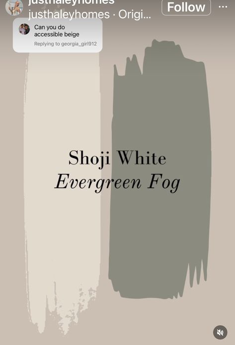 Colours That Go With Evergreen Fog, Shoji White Evergreen Fog, Bathroom With Evergreen Fog Paint, Sw Foggy Day Exterior, Evergreen Fog Basement, House Theme Ideas Color Schemes, Bathroom Evergreen Fog, Light Moody Decor, Evergreen Fog Wainscoting