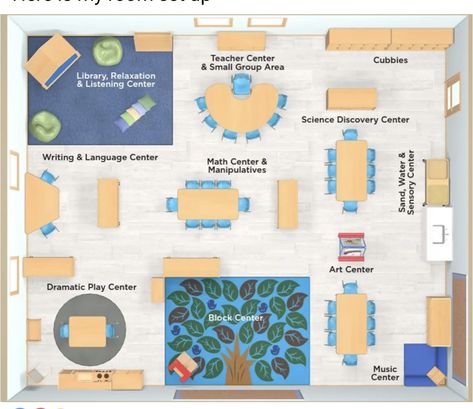 Preschool Layout Floor Plans, Preschool Layout Ideas, Classroom Check In Attendance, Sen Classroom Layout, Book Nook Preschool Classroom, Early Childhood Classroom Layout, Preschool Classroom Layout Ideas, After School Center Design, Kindergarten Classroom Play Area