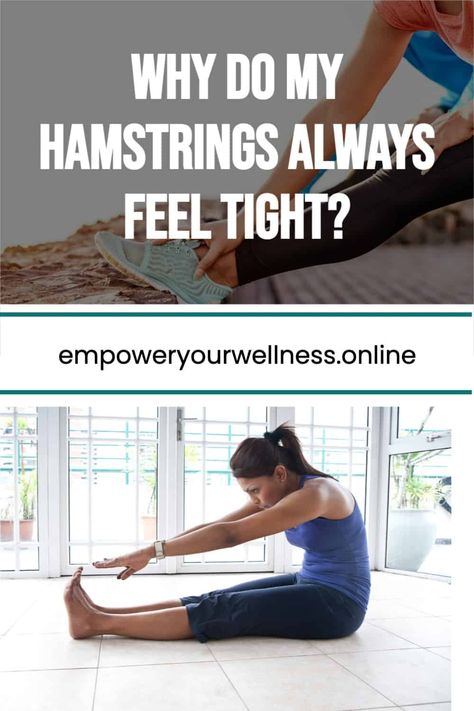 Are you constantly on the hunt for the perfect hamstring stretch to relieve chronically tight hamstrings? Read this article explaining why only stretching isn't the answer. Tight Hamstrings Causes, Tight Hamstring Stretch, Tight Hamstrings Stretches, Glute Stretches, Stretches For Tight Hamstrings, Seated Hamstring Stretch, Yoga Group, Become A Yoga Instructor, Qigong Exercises