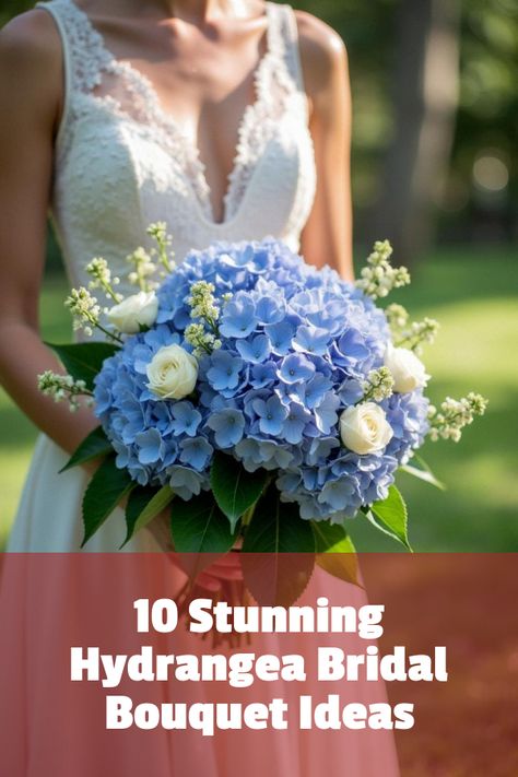 Did you know that a hydrangea bridal bouquet isn't just stunning but also symbolizes heartfelt emotions? Dive into our wedding article featuring 20 breathtaking photos of these lush blooms. Explore how hydrangeas effortlessly steal the show in everything from vintage themes to modern celebrations. Don't miss out on discovering why they're the perfect addition to your dream wedding day. Blue Hydrangea Wedding Decorations, Babybreath Bouquet Wedding, Hydrangea Bride Bouquet, Blue Hydrangea Wedding Bouquet, Blue And White Wedding Flowers, Hydrangea Wedding Decor, Blue Hydrangea Bouquet, Bridal Bouquet Ideas, Bouquet Hydrangea