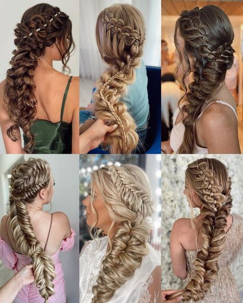 Hairstyles Holiday, Handfasting Ideas, Side Braids For Long Hair, Messy Braided Hairstyles, Long Hair Braided Hairstyles, Hair Design For Wedding, Side Braids, Formal Hairstyles For Long Hair, Simple Prom Hair