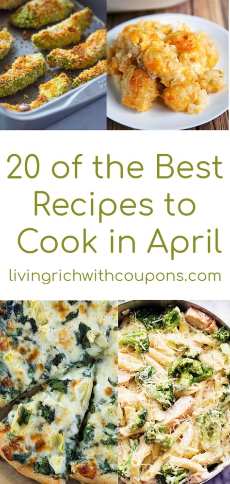 20 of the Best Recipes to Cook in April #aprilrecipes April Dinner Ideas, Spring Crockpot Recipes, Dinner Recipes Meat, Dinner Recipes Chicken Breast, Meat Dinner Recipes, April Recipes, Asparagus Zucchini, Recipes Chicken Breast, Article Ideas