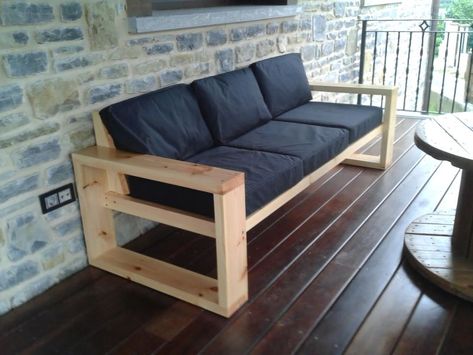 Wooden Sofa Designs, Diy Outdoor Furniture Plans, Diy Sofa Table, Diy Patio Furniture Cheap, Outdoor Furniture Plans, Anna White Diy, Diy Furniture Easy, Diy Sofa, Diy Cardboard Furniture