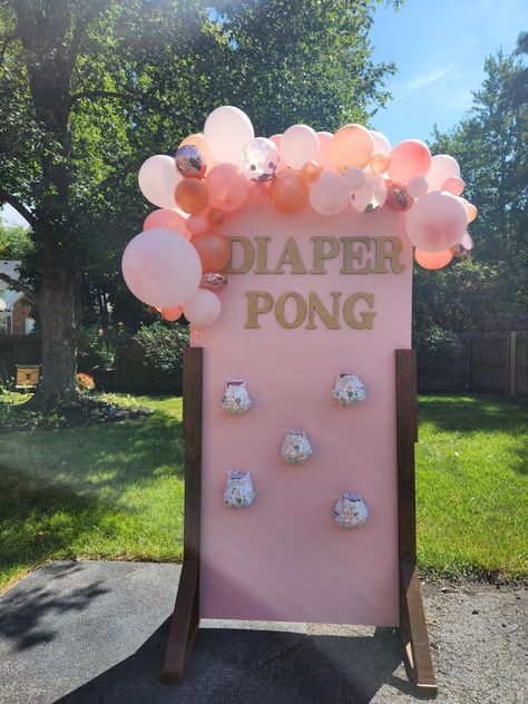 Baby Shower Game Diaper Ping Pong Game, Diaper Pong, Pong Game, Baby Shower Party Games, Gender Reveal Party Theme, Winnie The Pooh Themes, Baby Shower Treats, Shower Diy, Baby Gender Reveal Party