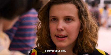 Eleven: I dump your ass (Season 3) Jane Hopper, Stranger Things Season 3, Eleven Stranger Things, Cast Stranger Things, Stranger Things Meme, Stranger Things Funny, Stranger Things Season, Stranger Things Netflix, Married Woman