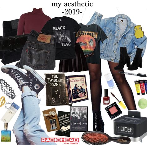 #grunge #aesthetic #arthoe #look #music Artsy Grunge Aesthetic Outfits, Radiohead Aesthetic Outfits, Artsy Grunge Aesthetic, Hippie Grunge Aesthetic, Artist Aesthetic Outfit, Art Aesthetic Outfit, Grunge Closet, Artsy Grunge, Arthoe Aesthetic