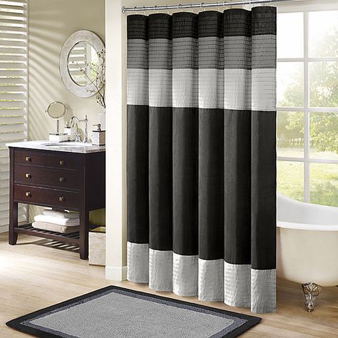 Madison Park Eastridge Shower Curtain - JCPenney Pattern Layout, Gray Shower Curtains, Space Pattern, Black Shower Curtains, Home Essence, Silk Dupioni, White Shower Curtain, White Shower, Grey Curtains