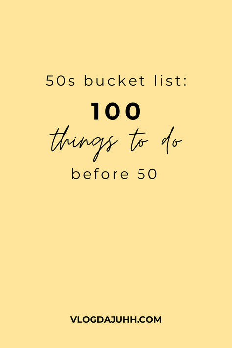 Reaching your 50s is an incredible milestone in life. It’s a time to reflect on the experiences you’ve had, the lessons you’ve learned, and to plan for new adventures. Creating a bucket list is a fantastic way to make the most of this phase, seeking out new experiences that bring joy and meaning. Whether you’re nearing 50 or have some time to go, here’s a list of 100 fun, meaningful, and transformative things to do before you hit this milestone. Things To Do Before 20, Turning 40 Bucket List, 20s Bucket List, 30 Before 30 List, 50 Before 50, Bucket List Ideas For Women, Personal Mission Statement, Turning 20, Outing Quotes