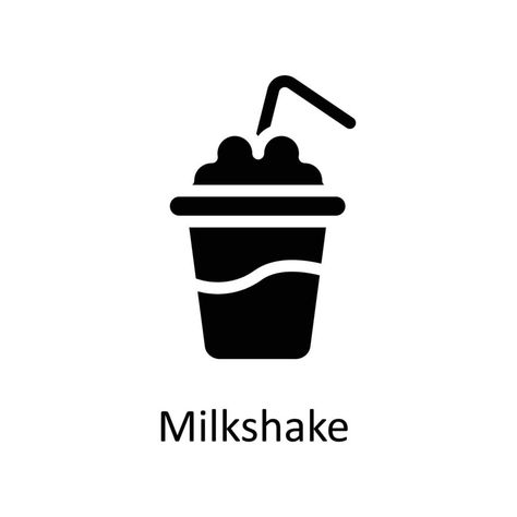 Milkshake Vector Solid Icons. Simple stock illustration stock Milkshake Logo Design Ideas, Milkshake Illustration, Shake Logo, Drink Vector, Milkshake Bar, Solid Icons, Skateboard Logo, Shake Shake, Png Icons