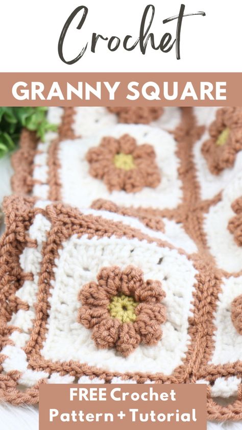 How to Crochet the Wildflower Granny Square Pattern - Sweet Creek Patterns Bulky Granny Square, Granny Square Video, Flower Granny Square Pattern, Classic Granny Square, Granny Square Pattern Free, Blanket Making, Loom Crochet, Crochet Nursery, Flower Granny Square