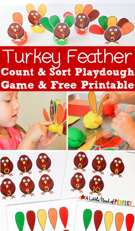 Playdough Games, Turkey Games, Turkey Math, Thanksgiving Math Activities, Thanksgiving Activities Preschool, November Activities, Diy Preschool, Thanksgiving Math, Learn Numbers