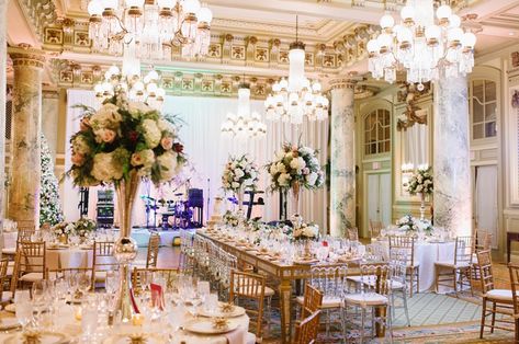 Winter Wedding at Willard Hotel Washington DC with Mercury Glass, Ghost Chairs, and Gold Details | Ashlee Virginia Events by Natalie Franke Photography Meridian House Wedding Dc, Gold Sequin Bridesmaid Dress, The Line Hotel Dc Wedding, Washington Dc The Warf, Winter Ceremony, Washington Dc Hotels, The Willard Hotel Washington Dc Wedding, Gold Winter Wedding, Hotel Flowers