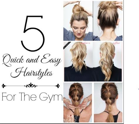 5 Quick and Easy Hairstyles for the Gym | Six Sisters' Stuff Hairstyles For The Gym, Quick And Easy Hairstyles, Hairstyles Quick, Easy Hairstyles For Kids, Pic Collage, Six Sisters Stuff, Easy Hairstyles Quick, Six Sisters