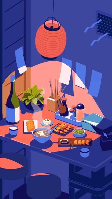 Coen Pohl, Japan Food, Vector Drawing, Cinema 4d, Flat Design, Vector Design, Illustration Design, Motion, Digital Art