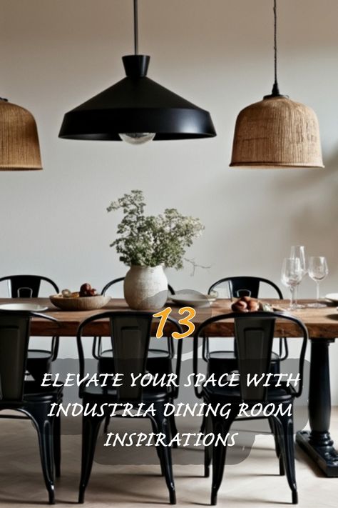 Discover how to transform your dining space with these stunning industrial inspirations! I love the combination of rustic wood and sleek metal that creates a sophisticated yet cozy atmosphere. Let your dining room reflect your personal style with unique decor and lighting that add character and warmth to every meal. Industrial Chic Dining Table, Modern Industrial Dining Room, Industrial Dining Room, Japandi Dining Room, Organic Modern Kitchen, Eclectic Industrial, Industrial Style Dining Table, Dining Room Design Ideas, Dining Room Industrial