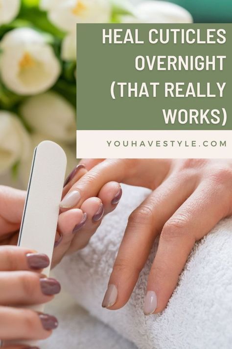 Discover a step-by-step method to heal cuticles overnight. Heal Cuticles, Cuticle Care Diy, Infected Cuticle, Cuticle Oil Diy, Dry Hands Remedy, Peeling Cuticles, Waxing Vs Shaving, Cuticle Repair, Healthy Cuticles