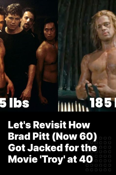 As Hollywood icon Brad Pitt celebrates his 60th birthday, it's hard not to marvel at the remarkable physical transformation he underwent for his role as Achilles in the 2004 epic "Troy".    This role demanded Pitt to sculpt a physique that not only looked the part of a legendary Greek warrior but a Achilles Troy Brad Pitt, Brad Pitt Troy Physique, Greek Physique, Brad Pitt Now, Brad Pitt Abs, Brad Pitt Workout, Brad Pitt Troy, Troy 2004, Physical Transformation