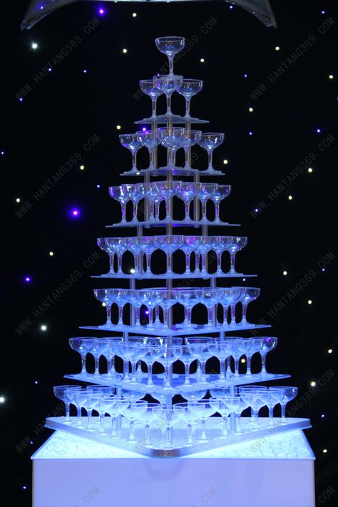 Seven tiers champagne tower (excluding cups and light) wholesale champagne cup stand champagne goblet tower Champagne Tower Stand, Tvd Birthday, Champagne Stand, Goblet Cup, Champagne Towers, Wine Tower, Champagne Fountain, Purple And Silver Wedding, Jenner House