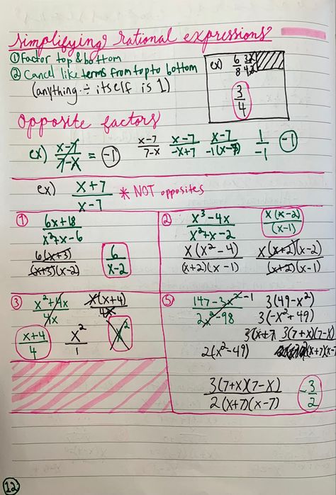 Simplifying Rational Expressions, Rational Expressions, Like Terms, Math Notebooks, Studying Math, Adding And Subtracting, Math Worksheets, Thing 1, Quick Saves