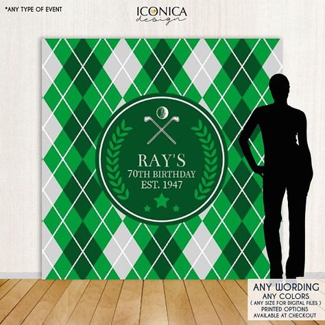 Golf Party Backdrop, Partee Backdrop, Sports Banner, Argyle print, Golf Party Decoration, Printed Or Printable File Free Shipping BBD0076 Boy Party Games, Golf Party Games, Golf Party Foods, Golf Theme Party, Diy Party Games, Sports Banner, Diy Party Crafts, Golf Party Decorations, 60th Bday