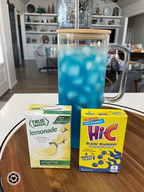 a glass of pretty blue water with boxes of water flavor packets in front of it Water Packet Recipes, Water Combos, Watertok Recipes, Water Flavoring, Sonic Cherry Limeade, Water Tok, Watermelon Sangria, Flavored Water Drinks, Water Flavors